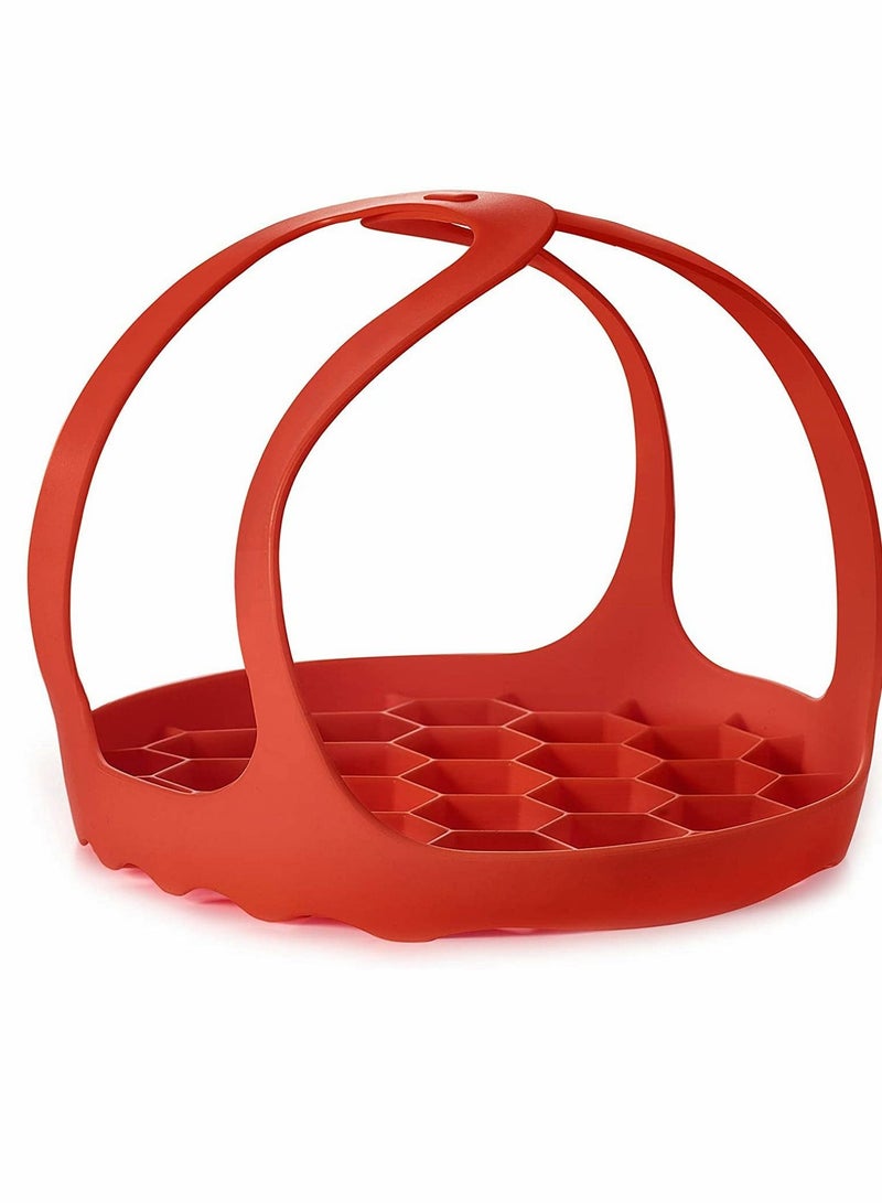 سيوسي 24.9 x 23.4 x 5 cmسم سيليكون طنجرة ضغط حبال سيليكون خبز حبال ل 3Qt وعاء فوري متعدد الوظائف طباخ مكافحة السمط خبز رافع رف باخرة، خالية من BPA البيض باخرة رف 3 Qt الأحمر 24.9 × 23.4 × 5 سم احمر - Image 1