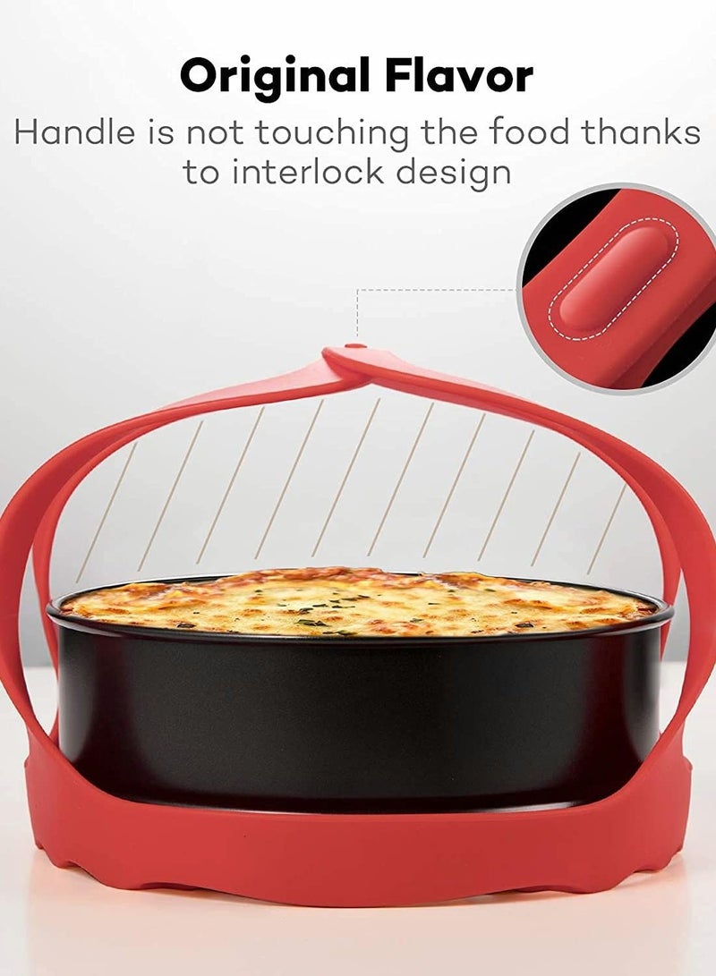 سيوسي 24.9 x 23.4 x 5 cmسم سيليكون طنجرة ضغط حبال سيليكون خبز حبال ل 3Qt وعاء فوري متعدد الوظائف طباخ مكافحة السمط خبز رافع رف باخرة، خالية من BPA البيض باخرة رف 3 Qt الأحمر 24.9 × 23.4 × 5 سم احمر - Image 4