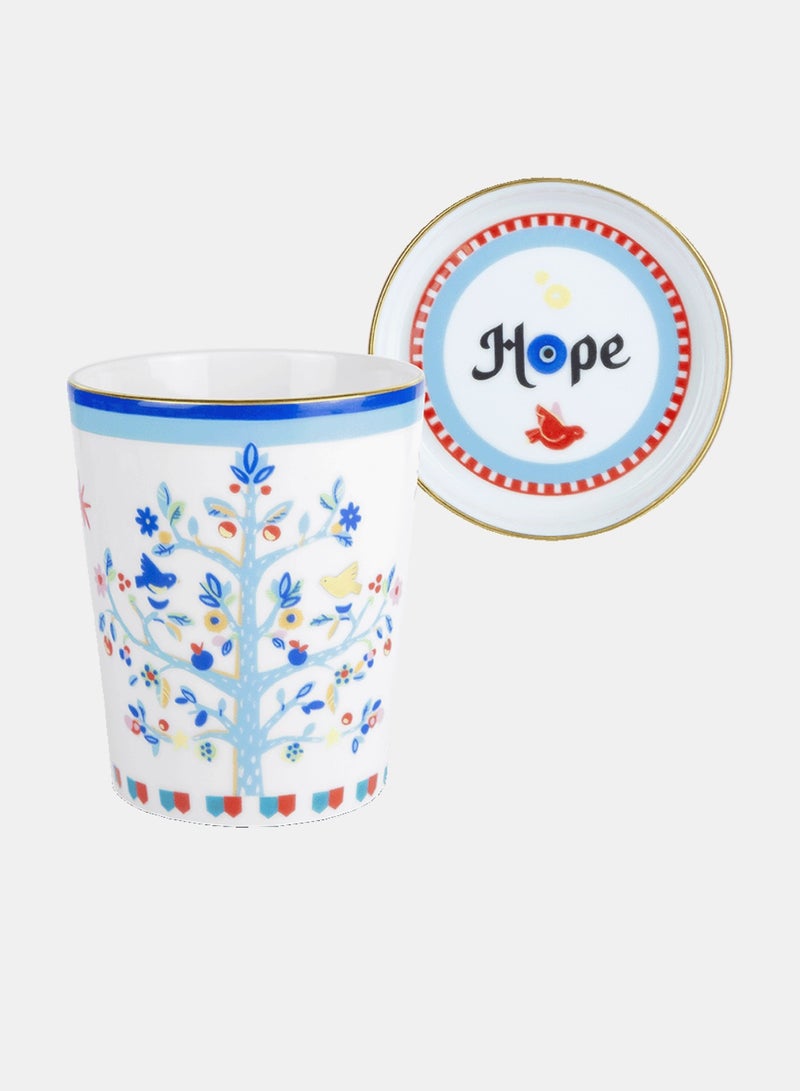 Baci milano Cup With Lid/Saucer D 9 cm, H 12 cm Porcelain Mamma Mia Tree of life - Image 2