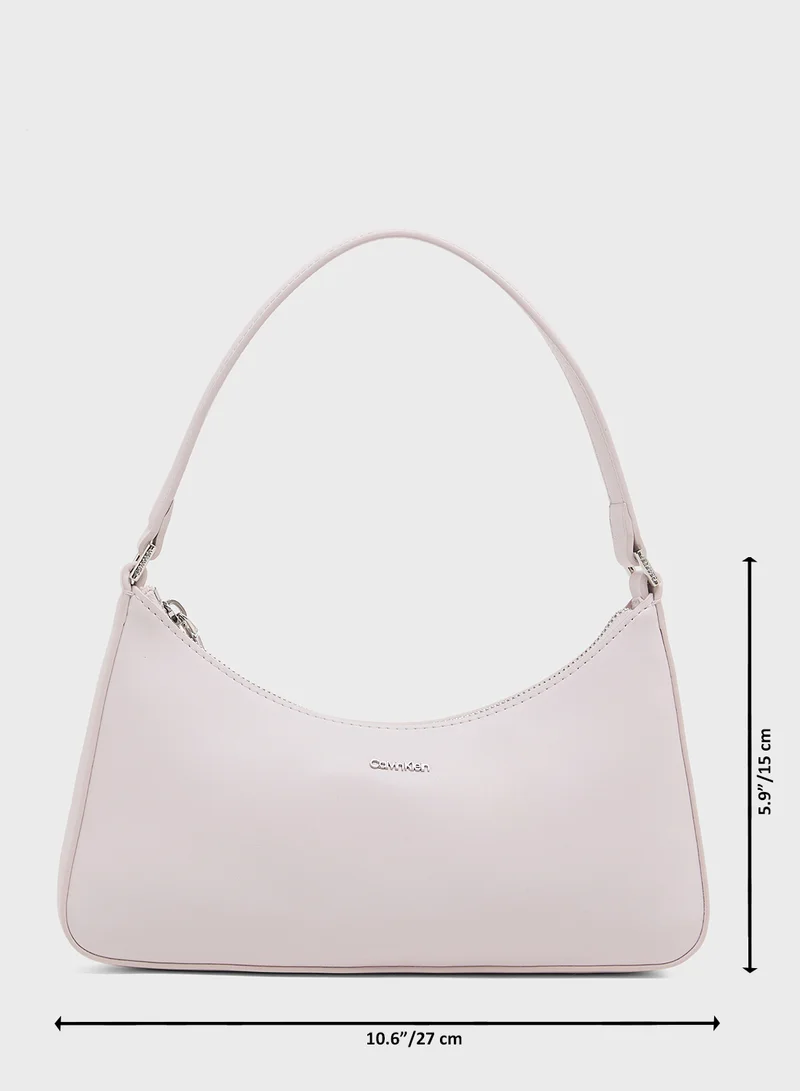 CALVIN KLEIN Logo Detailed Zip through Shoulder Bag