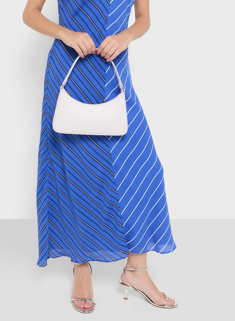 CALVIN KLEIN Logo Detailed Zip through Shoulder Bag
