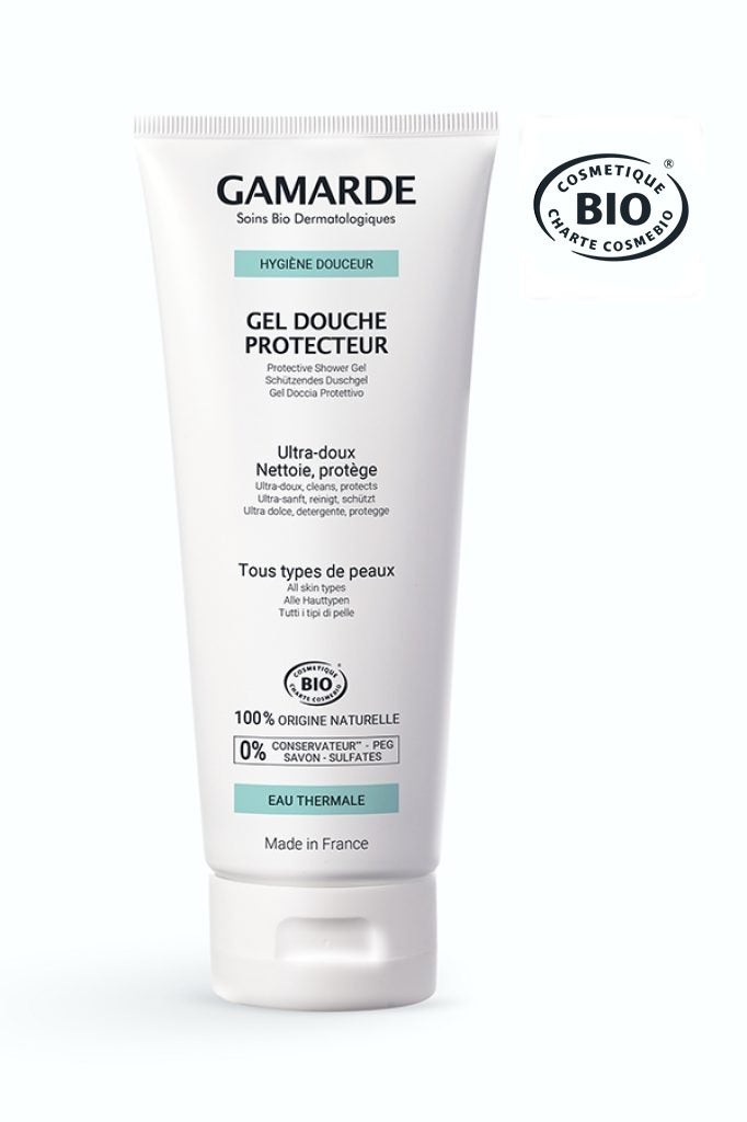 Protective Shower Gel 200ml – Certified Organic Foaming Body Cleanser for Delicate & All Skin Types – With Tea Tree Essential Oil to Purify, Protect & Refresh Skin – Vegan