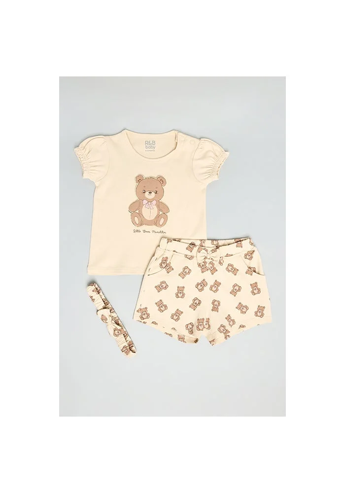 أر أند بي Printed Top & Shorts with Headband