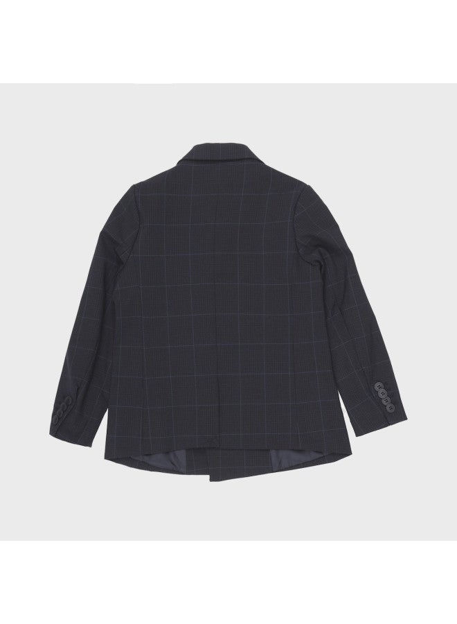 Zara Kids' Stylish Checkered Double-breasted Suit Jacket - Image 3