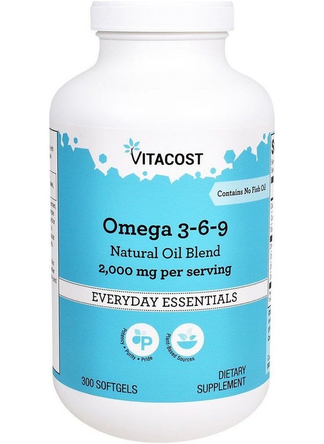 Vitacost Brand Vitacost Omega 3 6 9 Natural Oil Blend 2000 Mg Per Serving 300 Softgels  - Image 1