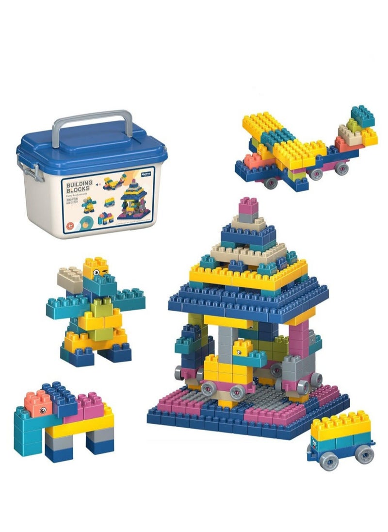 XICEN Building Blocks Set, 300PCS with 1 Storage Box, Toy Gift Set,STEM Toys Educational Toys Sets Solid Plastic Sensory Toys for Preschool Kids Boys and Girls  - Image 1