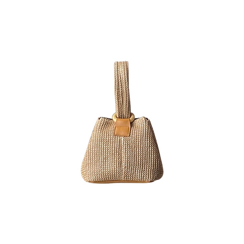 Women's Straw Woven Chain Crossbody Bag - Image 1