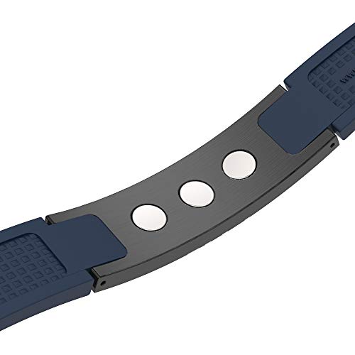 PROEXL Best Sports Golf Magnetic Bracelet Carbon Satin Black with Blue Strap Waterproof - Image 3