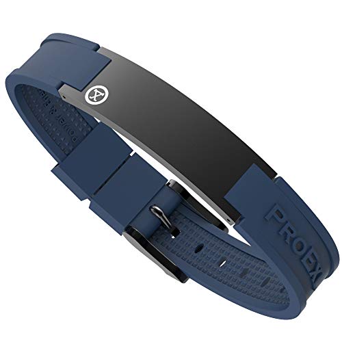 PROEXL Best Sports Golf Magnetic Bracelet Carbon Satin Black with Blue Strap Waterproof - Image 1