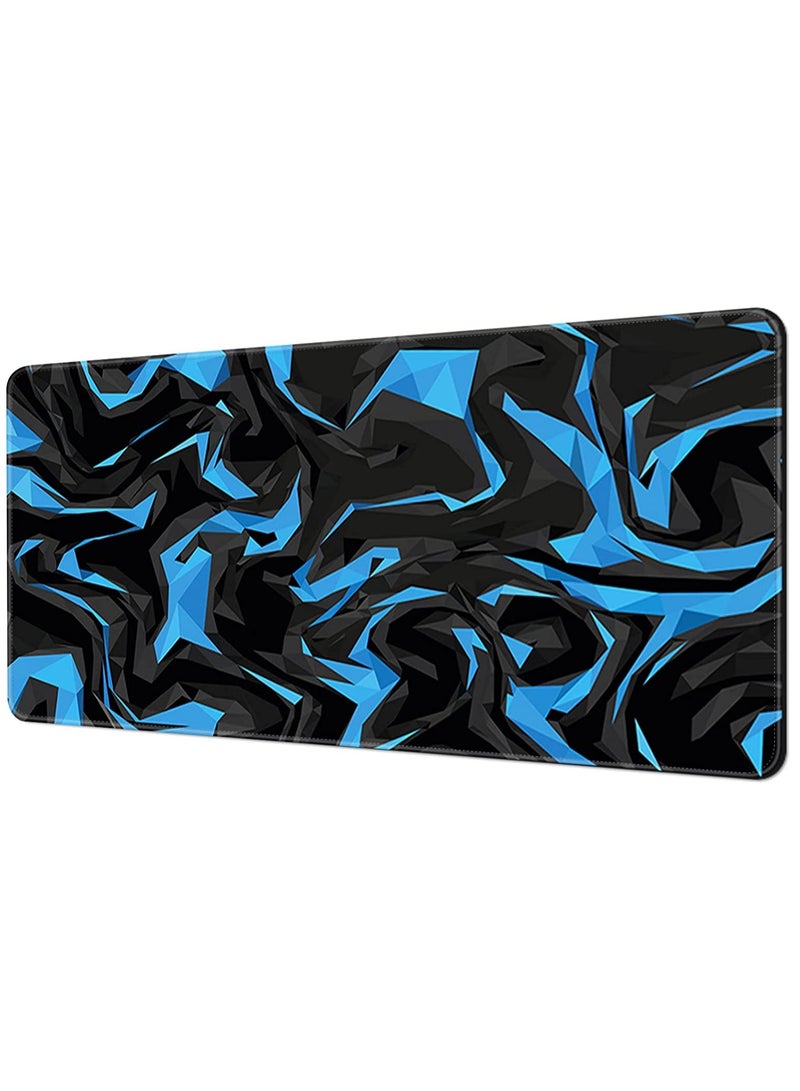 Sumkyle Extended Large Gaming Mouse Pad Non-Slip Rubber Base Office Desk Mat 800x300x3mm Blue Shards for Home and Office Daily Use - Image 1