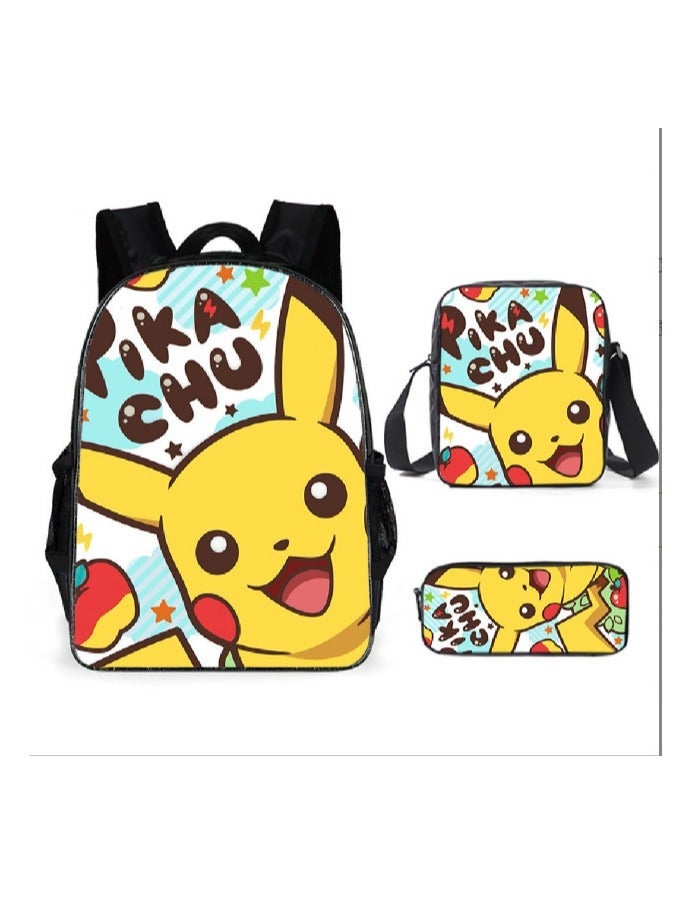 Cartoon Backpack Three-piece Student School Bag