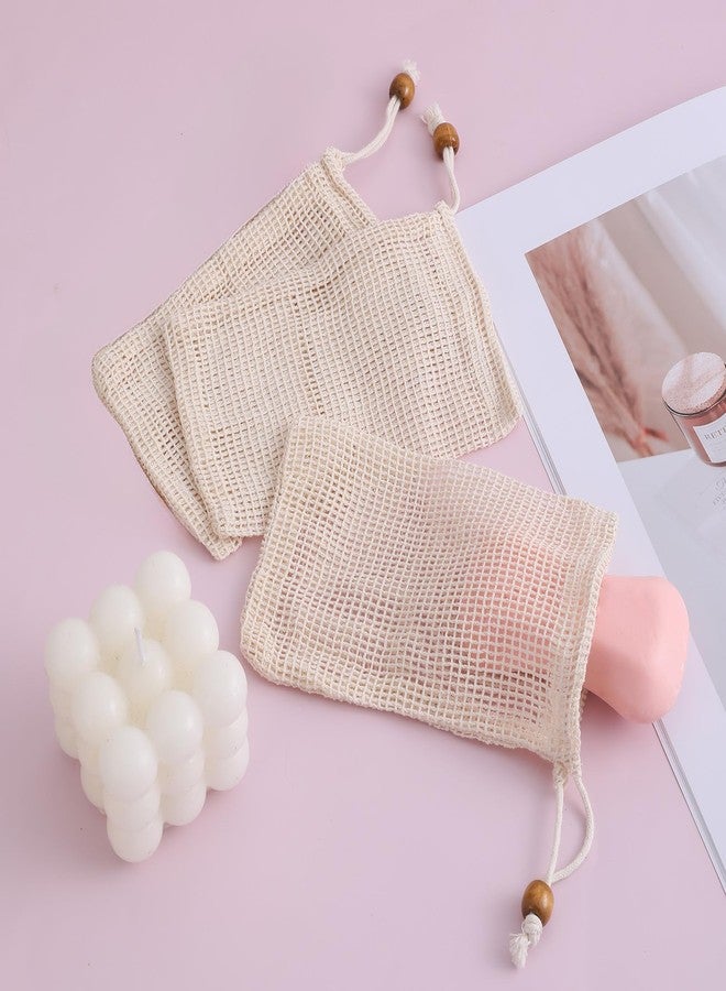 Sliverdew 3 Pack Soap Exfoliating Bag Natural Sisal Soap Saver Bag Pouch Natural Soaps Saver Bar Bags with Drawstring for Exfoliating Foaming and Drying Soaps Holder - Image 3
