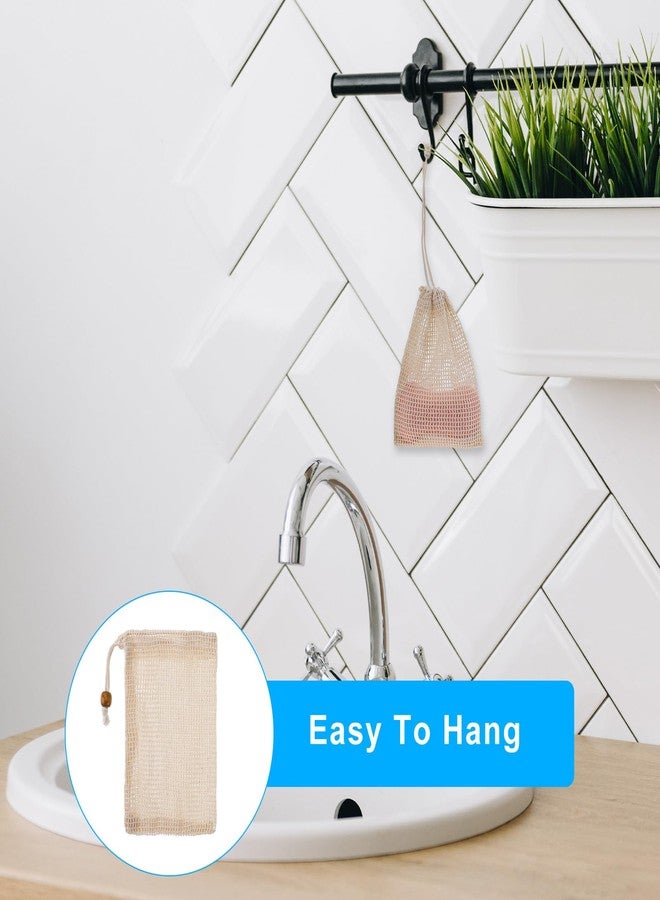 Sliverdew 3 Pack Soap Exfoliating Bag Natural Sisal Soap Saver Bag Pouch Natural Soaps Saver Bar Bags with Drawstring for Exfoliating Foaming and Drying Soaps Holder - Image 5