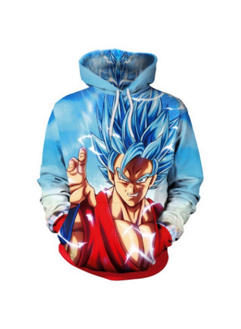 Loquat Fashion Loose Fitting Hooded 3D Digital Printed Sweater - Image 1