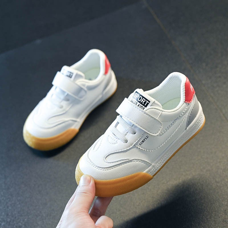 2024 Spring Autumn Kids White Sneakers White Red 303