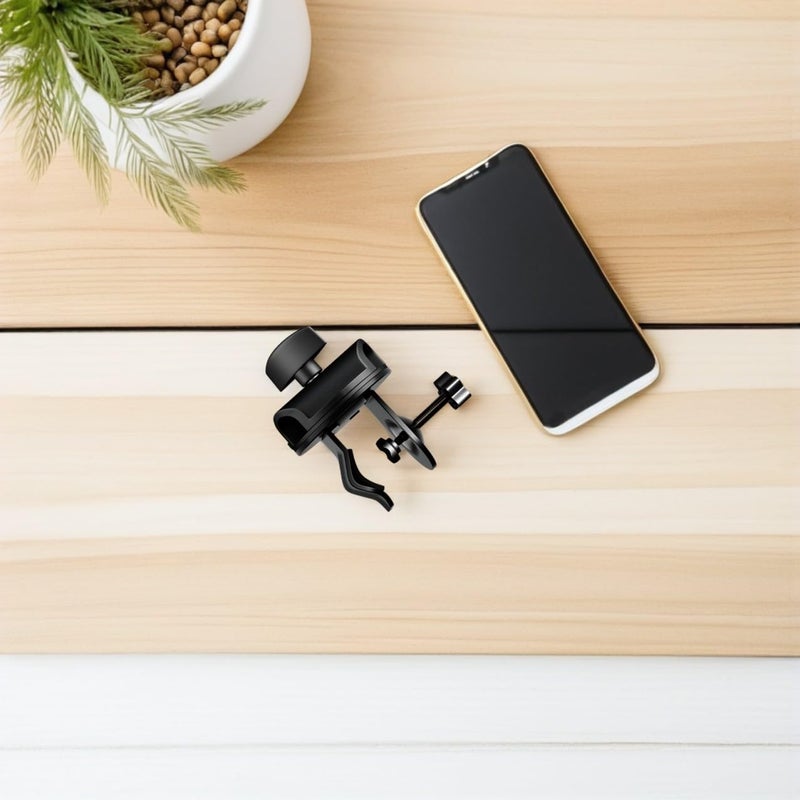 Microphone Stand Clamp Boom Arm Desk Mount Clip Holder Black 10X5X5CM - Image 5