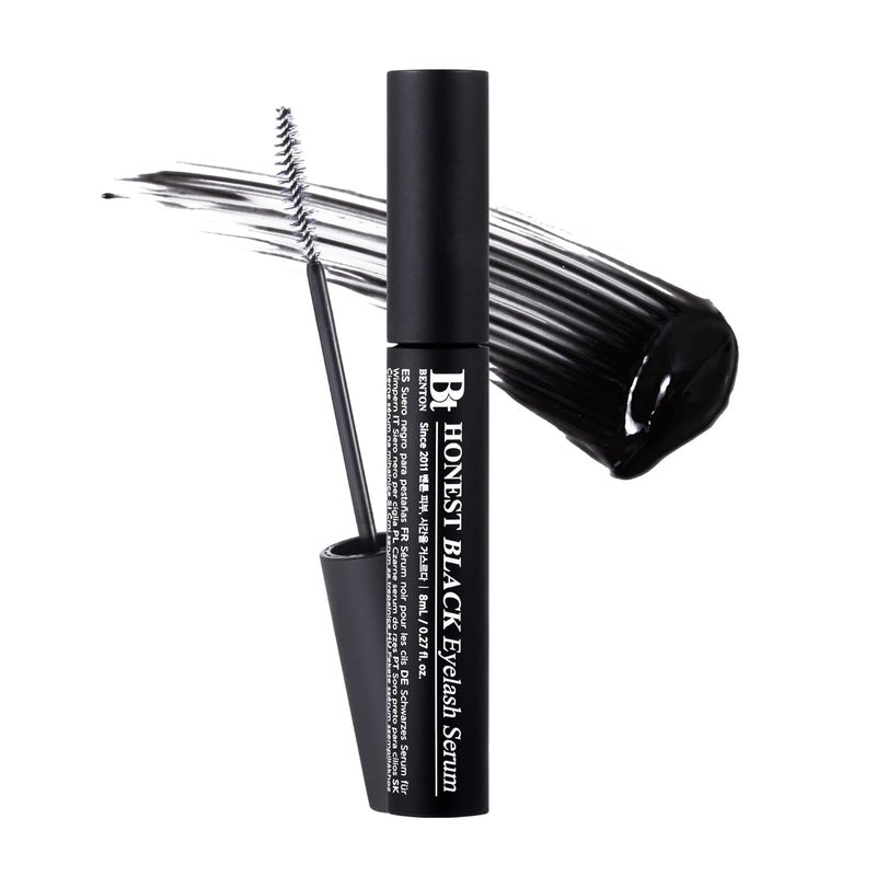 BENTON BENTON Honest Black Eyelash Serum  Eyelash Growth Serum for Thicker Fuller Lashes  Create a Makeup Look with Black Tint 027 fl Oz 