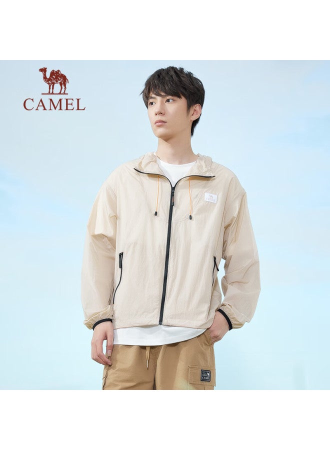 camel Camel [baby's Choice - Bamboo Shadow] Cool White Mountain-style Sun Protection Clothing, Unisex Uv-resistant Fishing Wear  - Image 3