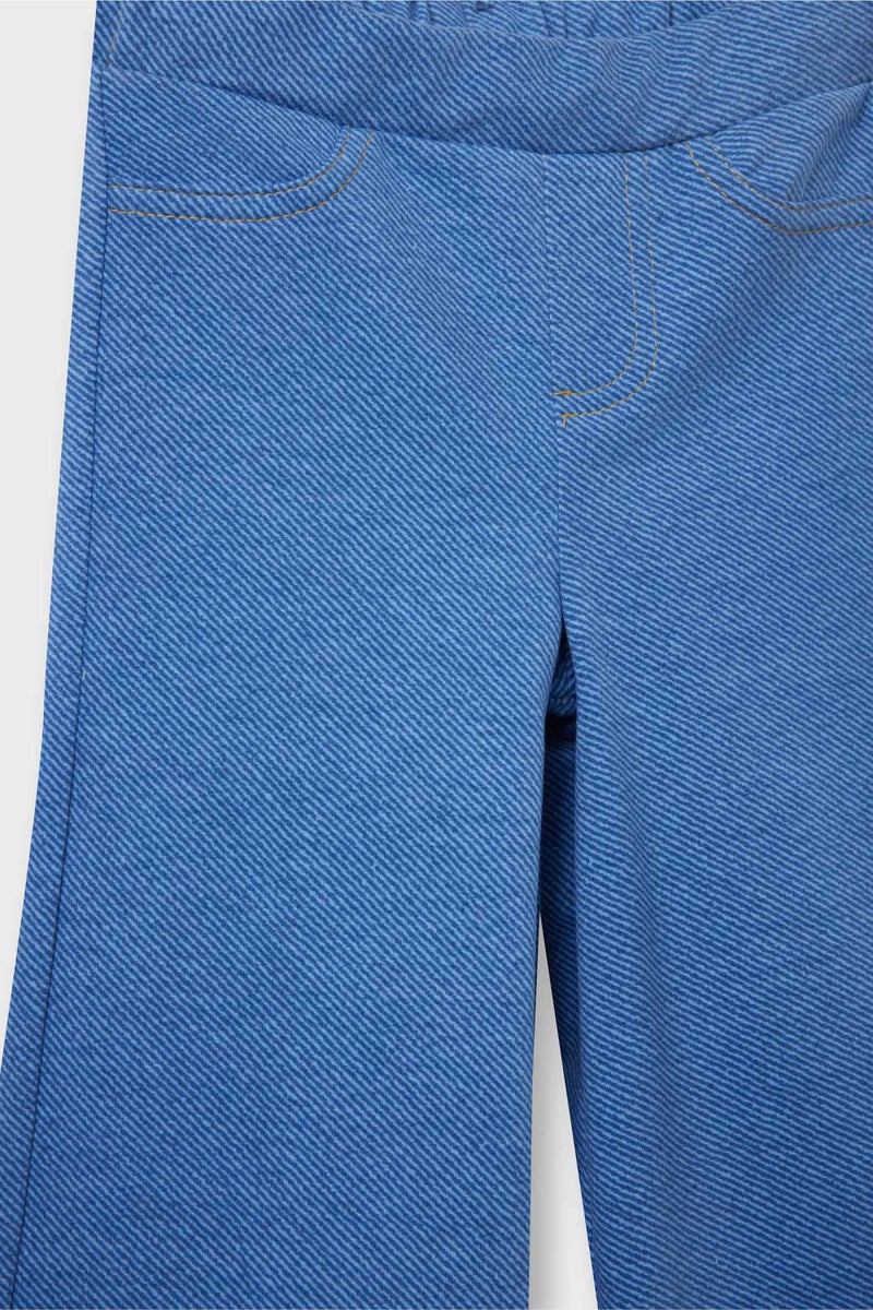 ديفاكتو بنطلون بناتي مظهر جينز وايد ليج برجل واسع - Image 2