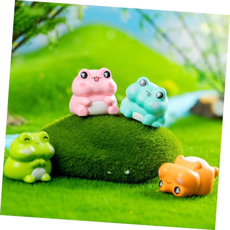 4 Pcs Mini Resin Frog Figurines Small Animal Garden Ornaments Cute Moss Micro Landscape Decoration For Diy Terrariums And Fairy Garden Craft Supplies - Image 5