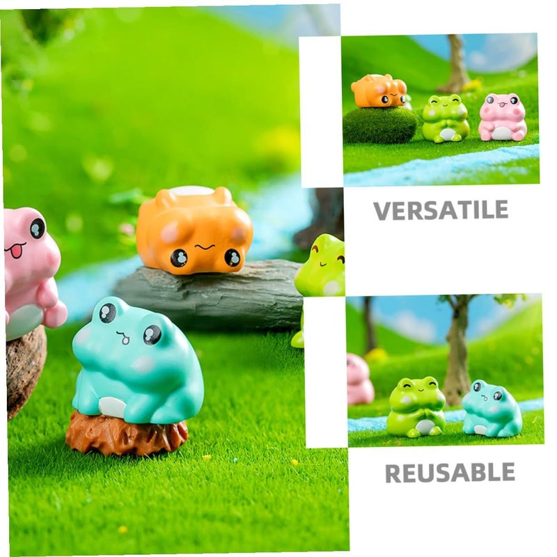 4 Pcs Mini Resin Frog Figurines Small Animal Garden Ornaments Cute Moss Micro Landscape Decoration For Diy Terrariums And Fairy Garden Craft Supplies - Image 4