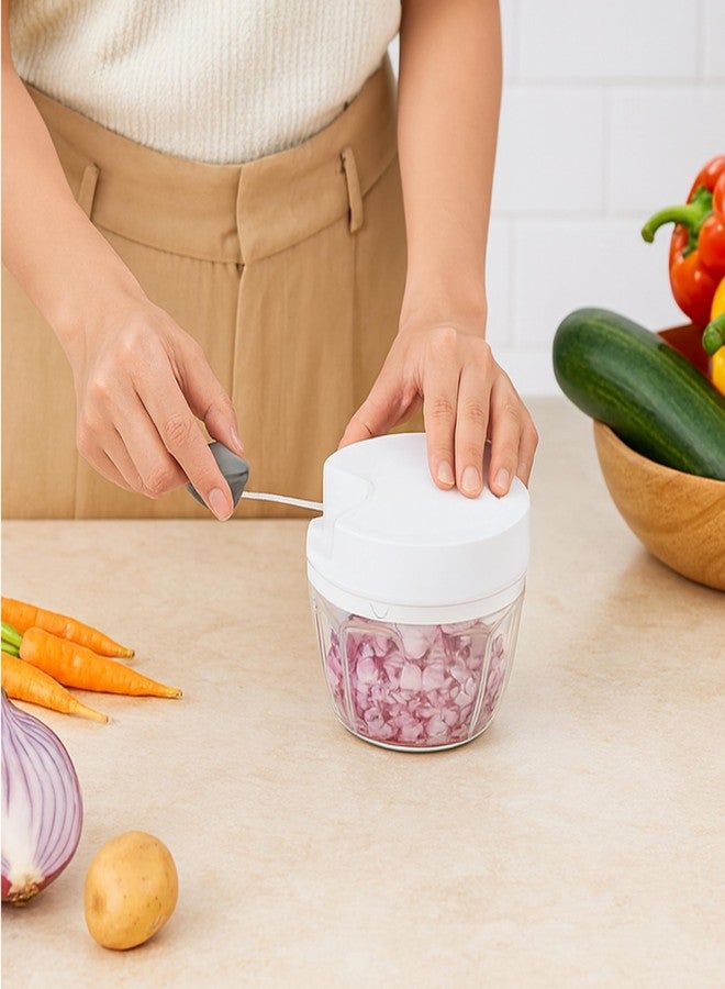 Glad Manual Pull Vegetable Chopper - Small Handheld Food Processor and Veggie Cutter with Pull String - Kitchen Cooking Tool for Meal Prep, 13.5oz (400mL) - Image 4