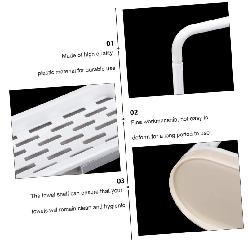 2Pcs Black Towel Racks Hanging Shelf For Bathroom Dish Towel Holder - Image 4