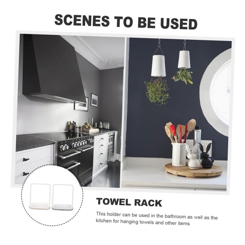 2Pcs Black Towel Racks Hanging Shelf For Bathroom Dish Towel Holder - Image 5