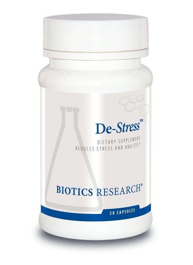 BIOTICS De Stress The All Natural Way To Reduce Stress 30 Capsules Per Bottle.  - Image 2