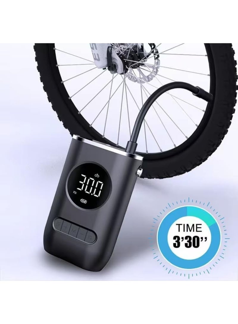 Portable Electric Air Pump – 130PSI Rechargeable Tire Inflator with Digital Display, LED Light, 4 Modes, USB Charging, for Car, Bike, Motorcycle, Balls - Image 3
