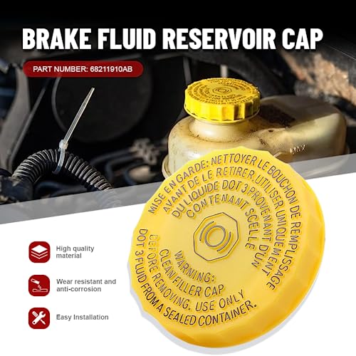GZYF LIRU Car Master Cylinder Brake Fluid Reservoir Cap Master Cylinder Reservoir Cap for Jeep Wrangler Compass cherokee,for Chrysler Pacifica 200,68211910AB,68303540AA - Image 2