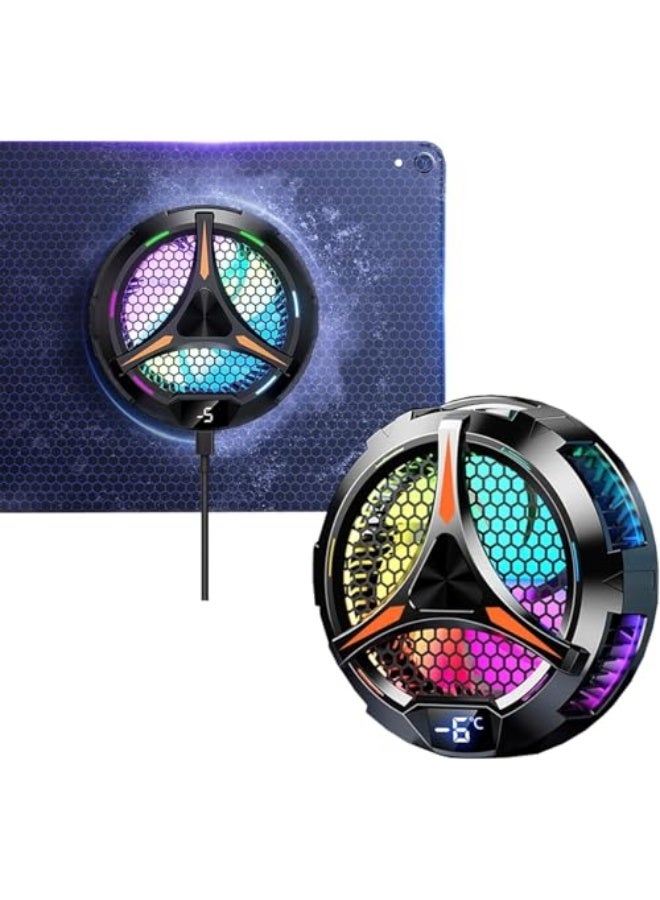 Tablet cooler for gaming,Magnetic Tablet Cooler for ipad/Surface pro/Samsung Tab/Steam Deck,Ipad cooling case with Temperature Monitor LED Gaming Light for Mobile Gaming,Tiktok Live Streaming - Image 1