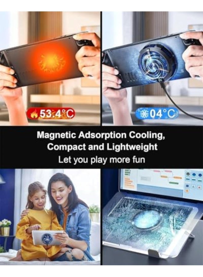 Tablet cooler for gaming,Magnetic Tablet Cooler for ipad/Surface pro/Samsung Tab/Steam Deck,Ipad cooling case with Temperature Monitor LED Gaming Light for Mobile Gaming,Tiktok Live Streaming - Image 3