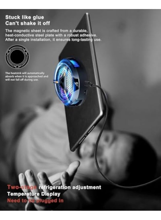 Tablet cooler for gaming,Magnetic Tablet Cooler for ipad/Surface pro/Samsung Tab/Steam Deck,Ipad cooling case with Temperature Monitor LED Gaming Light for Mobile Gaming,Tiktok Live Streaming - Image 5