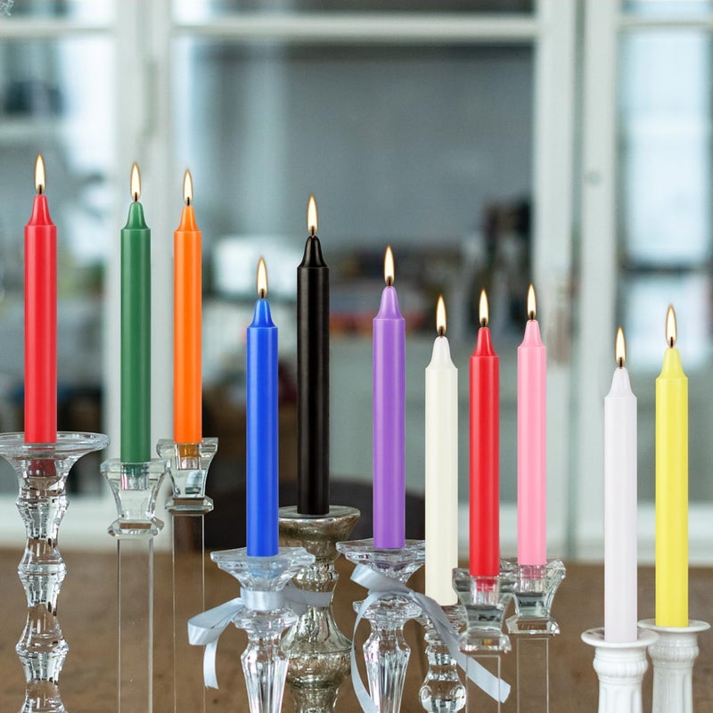 YOROXRG 40 Pack Spell Chime Candles-4 Inch Multi-Colored Taper Candles Sticks-for Home Decor Kitchen Decor Wedding Decoration-10 Colours - Image 4