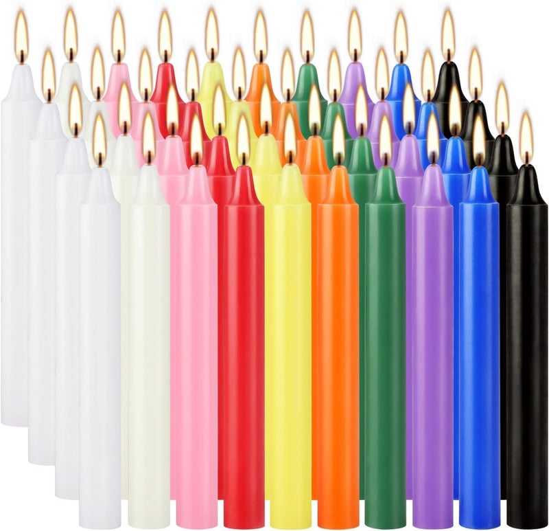 YOROXRG 40 Pack Spell Chime Candles-4 Inch Multi-Colored Taper Candles Sticks-for Home Decor Kitchen Decor Wedding Decoration-10 Colours - Image 1