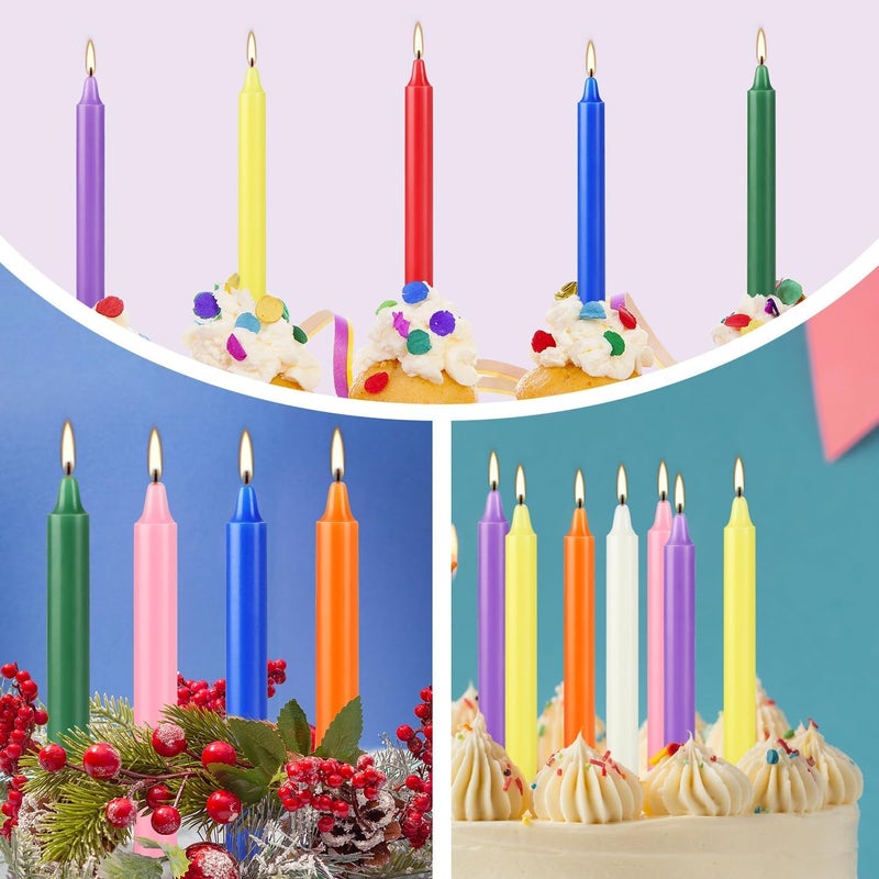 YOROXRG 40 Pack Spell Chime Candles-4 Inch Multi-Colored Taper Candles Sticks-for Home Decor Kitchen Decor Wedding Decoration-10 Colours - Image 3
