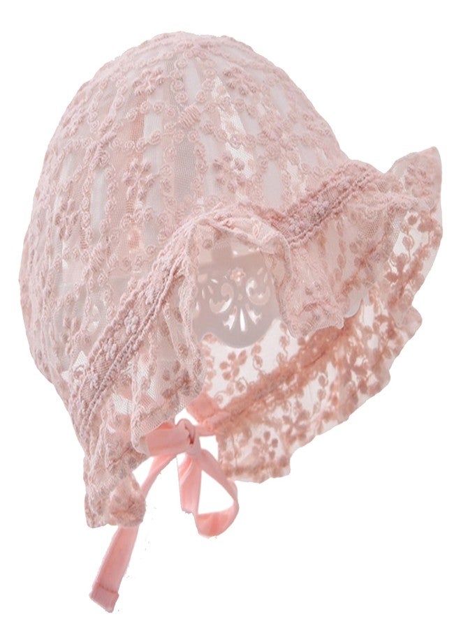 Vikodah Baby Girl Lace Bonnets Cotton New-Born Beanie Hats Mesh Palace Hat Soft Breathable Sun-Protection for Babies - Image 1