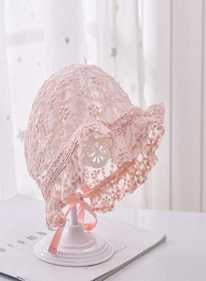 Vikodah Baby Girl Lace Bonnets Cotton New-Born Beanie Hats Mesh Palace Hat Soft Breathable Sun-Protection for Babies - Image 2