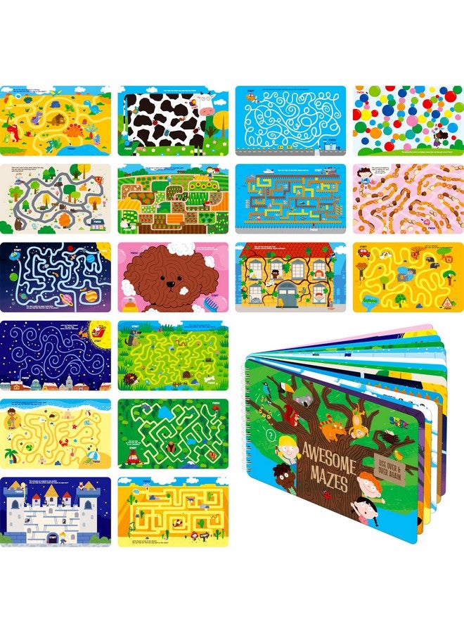 SpriteGru Dry Erase Mazes Game Pad, 30 Mazes Reusable & Erasable Book, Fun Brain Challenge Games Interesting Educational Toy And Learning Tool For Road Trip Airplane Travel - Image 1