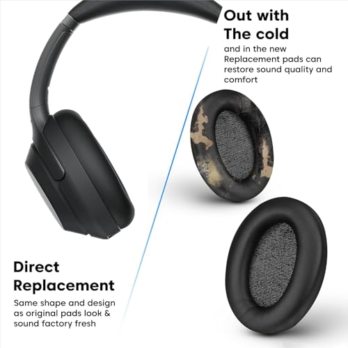 Sounce Replacement Earpads Cushions Compatible with Sony WH-1000XM4 (WH1000XM4) Over-Ear Headphones Premium Black Softer Leather Earmuffs with High-Density Noise Cancelling Durable (1 Pair) - Image 3
