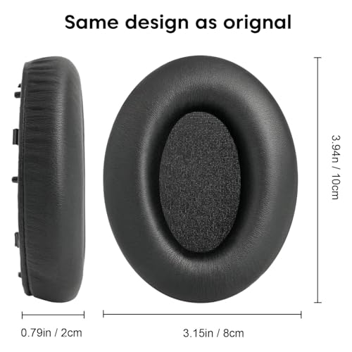 Sounce Replacement Earpads Cushions Compatible with Sony WH-1000XM4 (WH1000XM4) Over-Ear Headphones Premium Black Softer Leather Earmuffs with High-Density Noise Cancelling Durable (1 Pair) - Image 4
