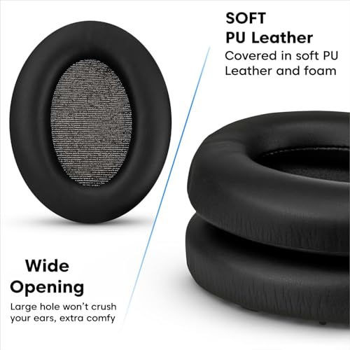 Sounce Replacement Earpads Cushions Compatible with Sony WH-1000XM4 (WH1000XM4) Over-Ear Headphones Premium Black Softer Leather Earmuffs with High-Density Noise Cancelling Durable (1 Pair) - Image 2