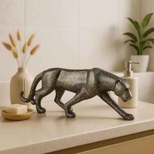 Xtore Beautiful Leopard Statue for Home Decor (Pack of 1, Dark Brown) - Image 2