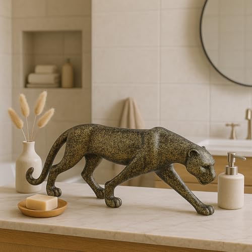 Xtore Beautiful Leopard Statue for Home Decor (Pack of 1, Dark Brown) - Image 5