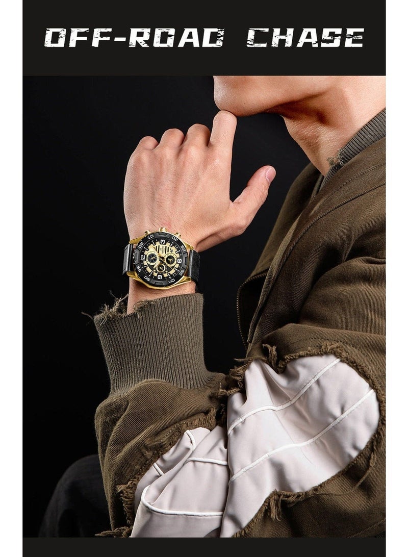 Naviforce Elegance Exquisite Multifunctional Men's Chronograph Watch (Gold) Original NF8043 - Image 3