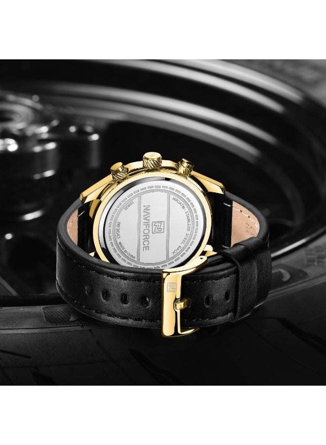 Naviforce Elegance Exquisite Multifunctional Men's Chronograph Watch (Gold) Original NF8043 - Image 4