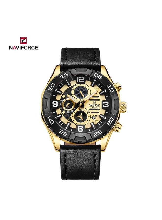 Naviforce Elegance Exquisite Multifunctional Men's Chronograph Watch (Gold) Original NF8043 - Image 2