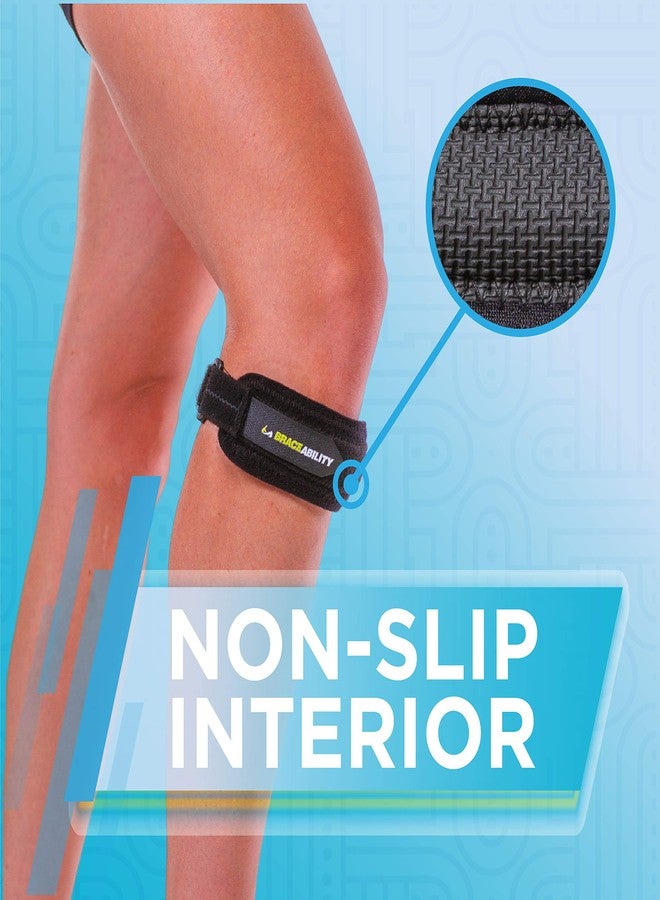 BraceAbility Neoprene Patella Tendon Knee Strap - Large Patellar Tendonitis Stabilizer Brace with Adjustable Band for Jumpers Knee, Osgood Schlatter, Basketball, Volleyball, Soccer (L), Knee Support - Image 4