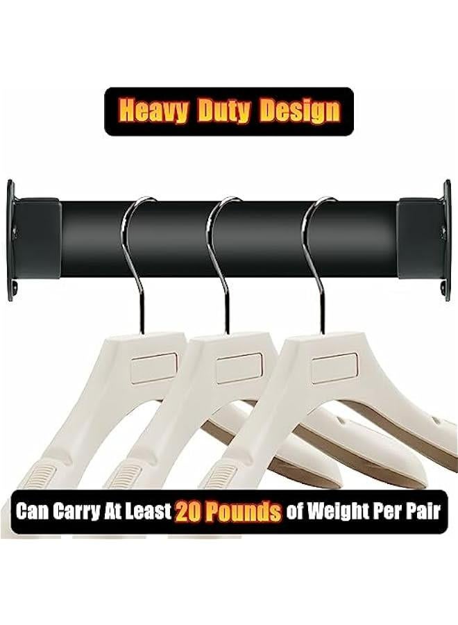 4-Piece Set of Matte Black Stainless Steel 1-Inch Diameter Shower Closet Rod Supports - Image 4